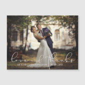Moderne Script LOVE and BEDANKT Photo Wedding (Voorkant)
