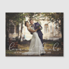 Moderne Script LOVE and BEDANKT Photo Wedding