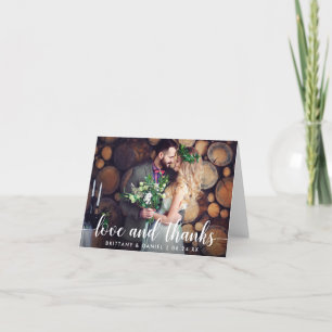 Moderne Script Love and Bedankt Wedding Couple Not