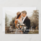 Moderne Script Love and Bedankt Wedding Photo (Voorkant)