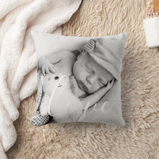 Moderne Script Love Baby Foto  Kussen (Deken)