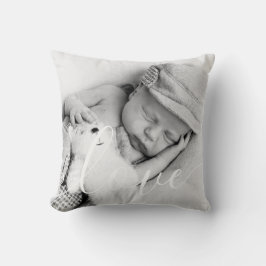 Moderne Script Love Baby Foto  Kussen