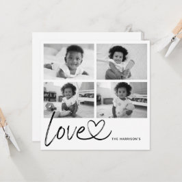 Moderne Script Love Foto Collage Kaart