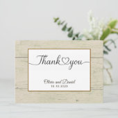 Moderne Script Love Heart Trouwkaart Plat Bedankt (Staand voorkant)