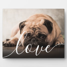 Moderne Script Love Huisdier Foto Fotoplaat
