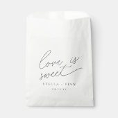Moderne Script Love Is Sweet Trouw Bedankzakje (Voorkant)