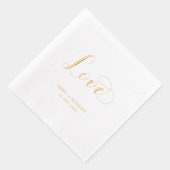 Moderne Script Love | Naam Koppel Aangepast Huweli Folie Servetten (Rechts)