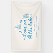 Moderne Script 'Love on the Lake' Meidenavondfeest Spandoek (Verticaal)