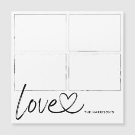 Moderne Script Love Photo Collage Magnetic Kaart