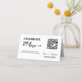 Moderne Script Love QR Code Notitiekaart Klantenkaartje