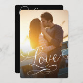 Moderne Script Love Romantic Photo Save the Date (Voorkant / Achterkant)