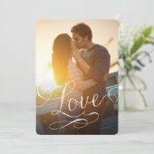 Moderne Script Love Romantic Photo Save the Date (Staand voorkant)