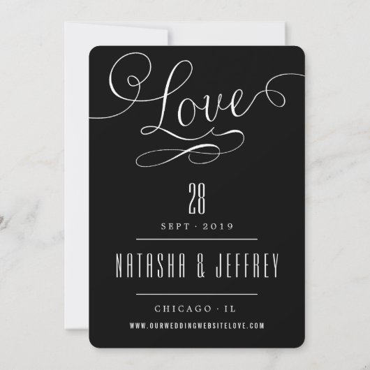 Moderne Script Love Romantic Photo Save the Date (Achterkant)