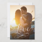Moderne Script Love Romantic Photo Save the Date (Voorkant)