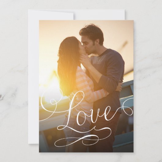 Moderne Script Love Romantic Photo Save the Date (Voorkant)