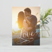Moderne Script Love Romantic Photo Save the Date (Staand voorkant)