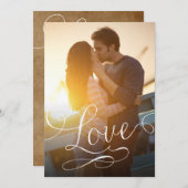 Moderne Script Love Romantic Photo Save the Date (Voorkant / Achterkant)