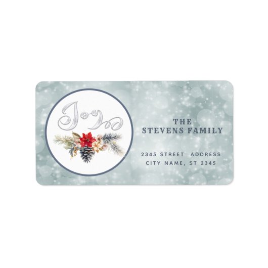 Moderne script maakt gebruik van sneeuw-pijnappel etiket (Voorkant)