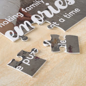 Moderne Script Maakt Herinneringen Familie Foto Legpuzzel (Zijkant)