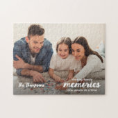 Moderne Script Maakt Herinneringen Familie Foto Legpuzzel (Horizontaal)