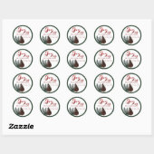 Moderne script maakt het mogelijk de sneeuwkever k ronde sticker (Vel)