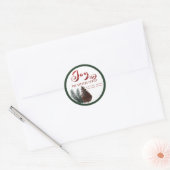 Moderne script maakt het mogelijk de sneeuwkever k ronde sticker (Envelop)