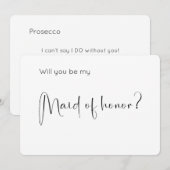 Moderne Script Maid of Honor Voorstel Uitnodiging (Voorkant / Achterkant)