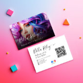 Moderne Script Make-up artiest & haarstylist QR Co Visitekaartje