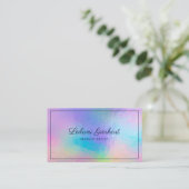 Moderne Script Make-up Artiest Iridescent Visitekaartje (Staand voorkant)