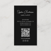 Moderne Script Make-up Artiest Zwart en Wit Visitekaartje (Achterkant)