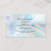 Moderne Script Makeup Artist Faux Holographic Visitekaartje (Achterkant)