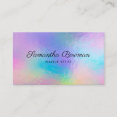 Moderne Script Makeup Artist Faux Holographic Visitekaartje (Voorkant)