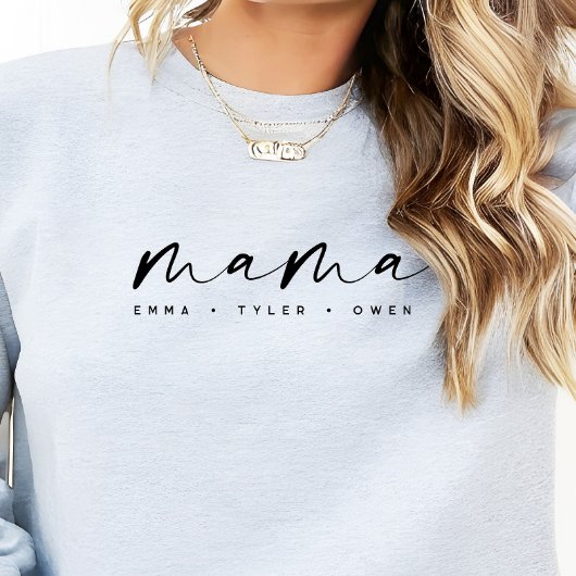 Moderne script “Mama” kinderennamen, cadeau voor m Trui