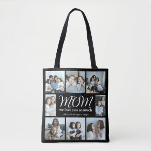 Moderne Script Mama We houden van je Fotocollage X Tote Bag