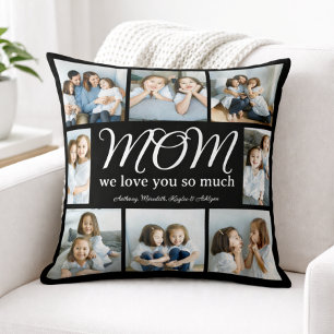 Moderne Script Mama We houden van jou Fotocollage  Kussen