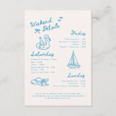 Moderne Script Meer Bachelorette Weekend Details Informatiekaartje (Voorkant)
