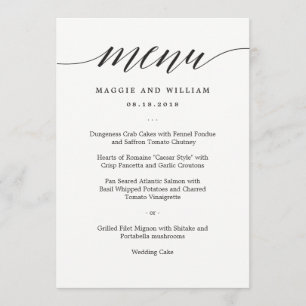 Moderne Script-menukaart Menu
