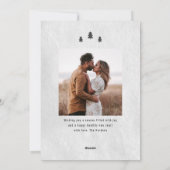 Moderne Script Merry-kerstbomen 2 Foto Feestdagenkaart (Achterkant)