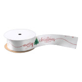 Moderne Script Merry Kerstboom Satijnen Lint (Spoel)