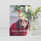 Moderne Script Merry-kerstfoto Feestdagenkaart (Staand voorkant)