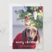 Moderne Script Merry-kerstfoto Feestdagenkaart (Voorkant)