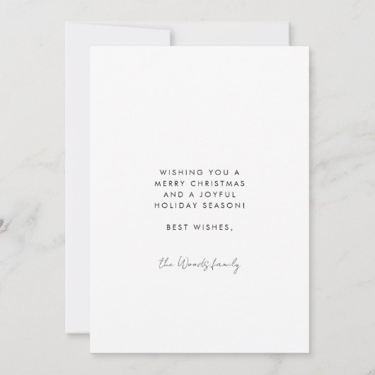 Moderne Script Merry-kerstfoto Feestdagenkaart (Achterkant)