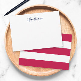Moderne script met witte strepen en eigen kleur notitiekaartje