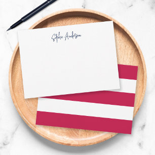 Moderne script met witte strepen en eigen kleur notitiekaartje