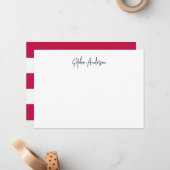 Moderne script met witte strepen en eigen kleur notitiekaartje (Voorkant / Achterkant in situ)