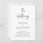 Moderne script minimalist huwelijksfeest + QR deta Kaart (Voorkant)