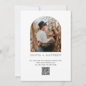 Moderne script minimalist huwelijksfeest + QR deta Kaart (Achterkant)