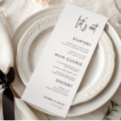 Moderne Script Minimalist Laten we het witte huwel Menu