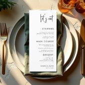 Moderne Script Minimalist Laten we het witte huwel Menu