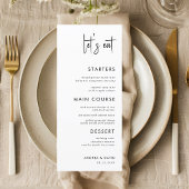 Moderne Script Minimalist Laten we het witte huwel Menu